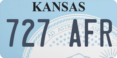 KS license plate 727AFR