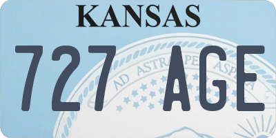 KS license plate 727AGE
