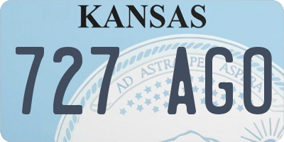 KS license plate 727AGO