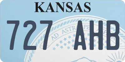 KS license plate 727AHB
