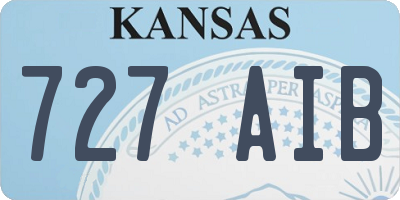 KS license plate 727AIB