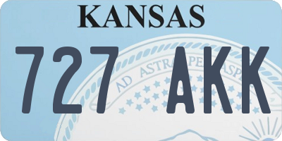 KS license plate 727AKK
