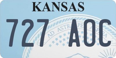 KS license plate 727AOC