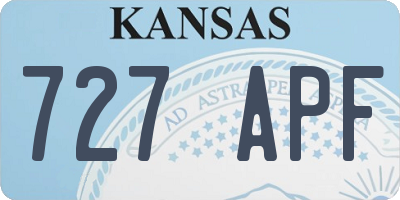 KS license plate 727APF