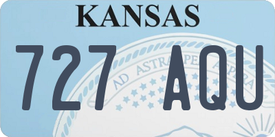 KS license plate 727AQU