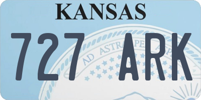 KS license plate 727ARK