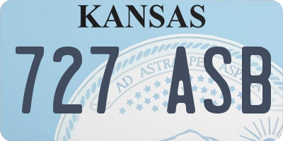 KS license plate 727ASB