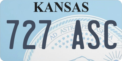 KS license plate 727ASC