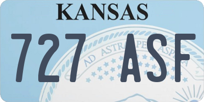 KS license plate 727ASF