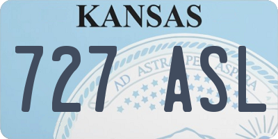 KS license plate 727ASL