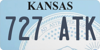 KS license plate 727ATK