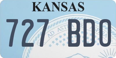 KS license plate 727BDO