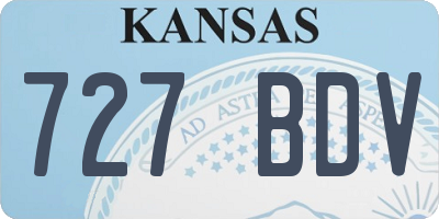 KS license plate 727BDV