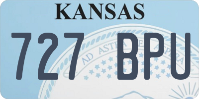 KS license plate 727BPU