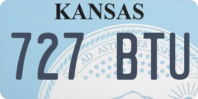 KS license plate 727BTU