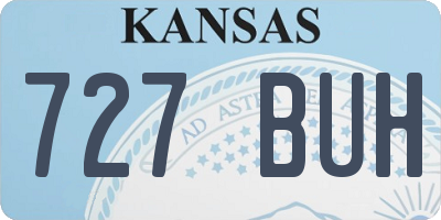 KS license plate 727BUH