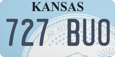 KS license plate 727BUO