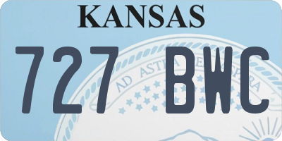 KS license plate 727BWC