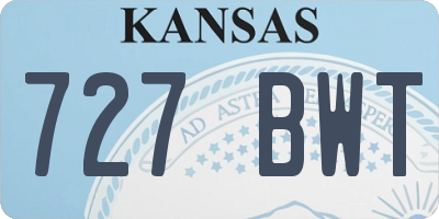 KS license plate 727BWT
