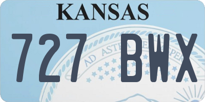 KS license plate 727BWX