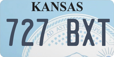 KS license plate 727BXT