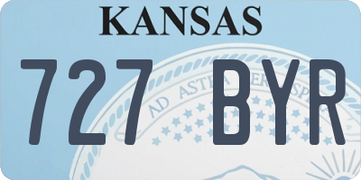 KS license plate 727BYR