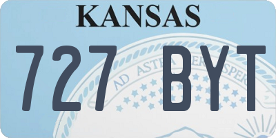 KS license plate 727BYT