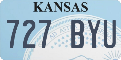 KS license plate 727BYU
