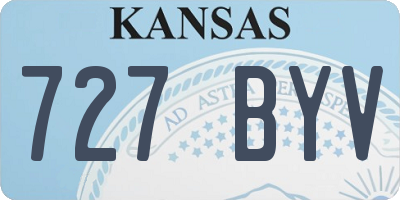 KS license plate 727BYV