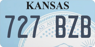 KS license plate 727BZB
