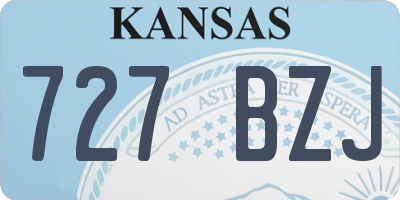 KS license plate 727BZJ
