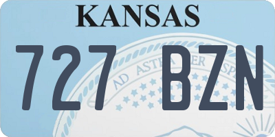 KS license plate 727BZN