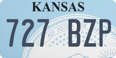 KS license plate 727BZP