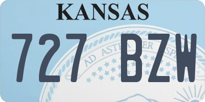 KS license plate 727BZW