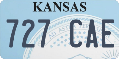KS license plate 727CAE