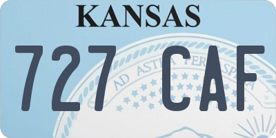 KS license plate 727CAF