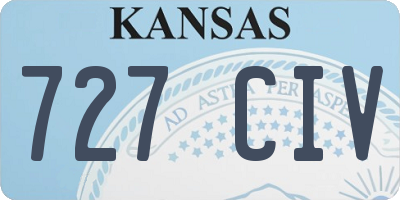 KS license plate 727CIV