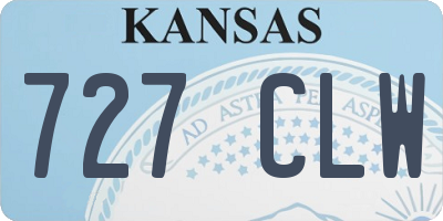 KS license plate 727CLW
