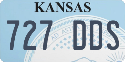 KS license plate 727DDS