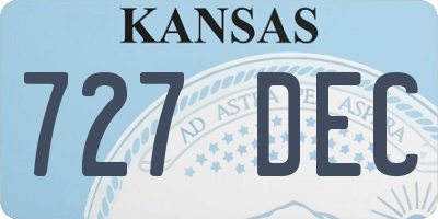 KS license plate 727DEC