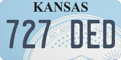 KS license plate 727DED