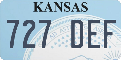 KS license plate 727DEF