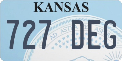 KS license plate 727DEG