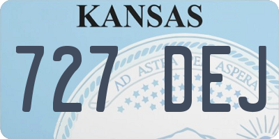 KS license plate 727DEJ