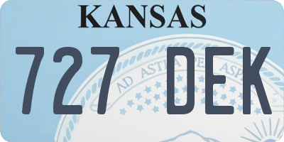 KS license plate 727DEK