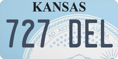 KS license plate 727DEL