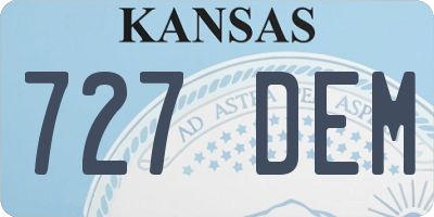 KS license plate 727DEM