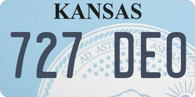 KS license plate 727DEO