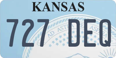 KS license plate 727DEQ