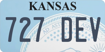 KS license plate 727DEV